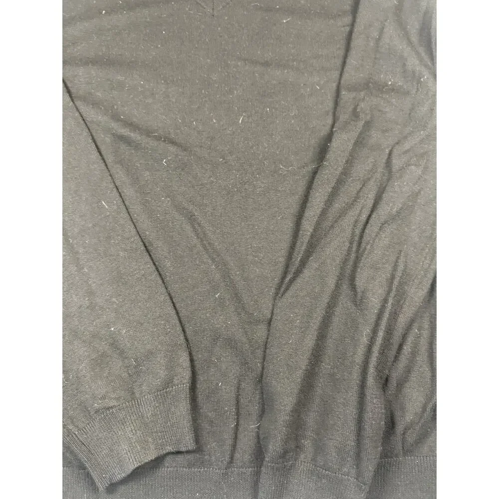 Banana Republic Extra Fine Merino Wool V Neck Sweater Men’s Large Black